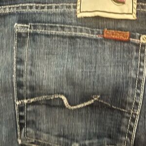 7 For All Mankind Dark Blue Wide Leg Jeans